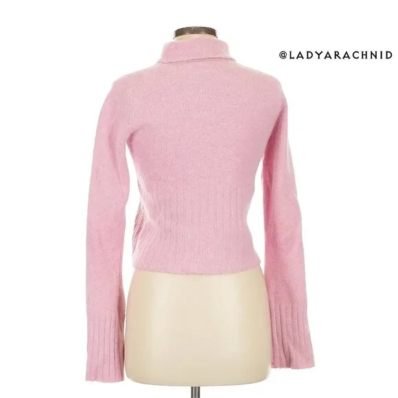 ILLIG Y2K angora blend pink turtleneck sweater - Picture 2 of 6